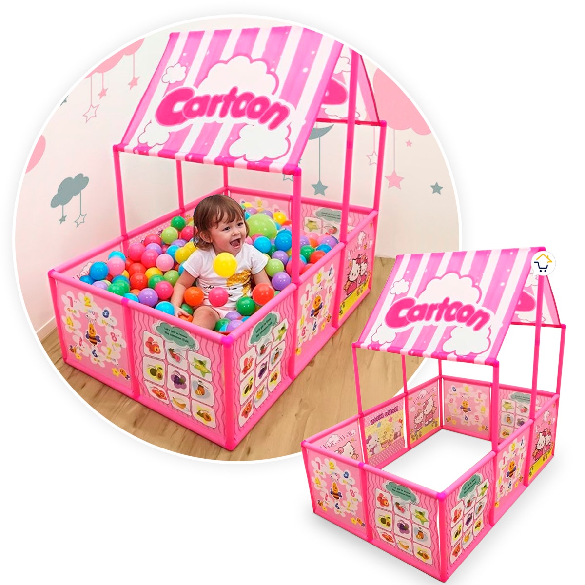 Casita con pelotas sale